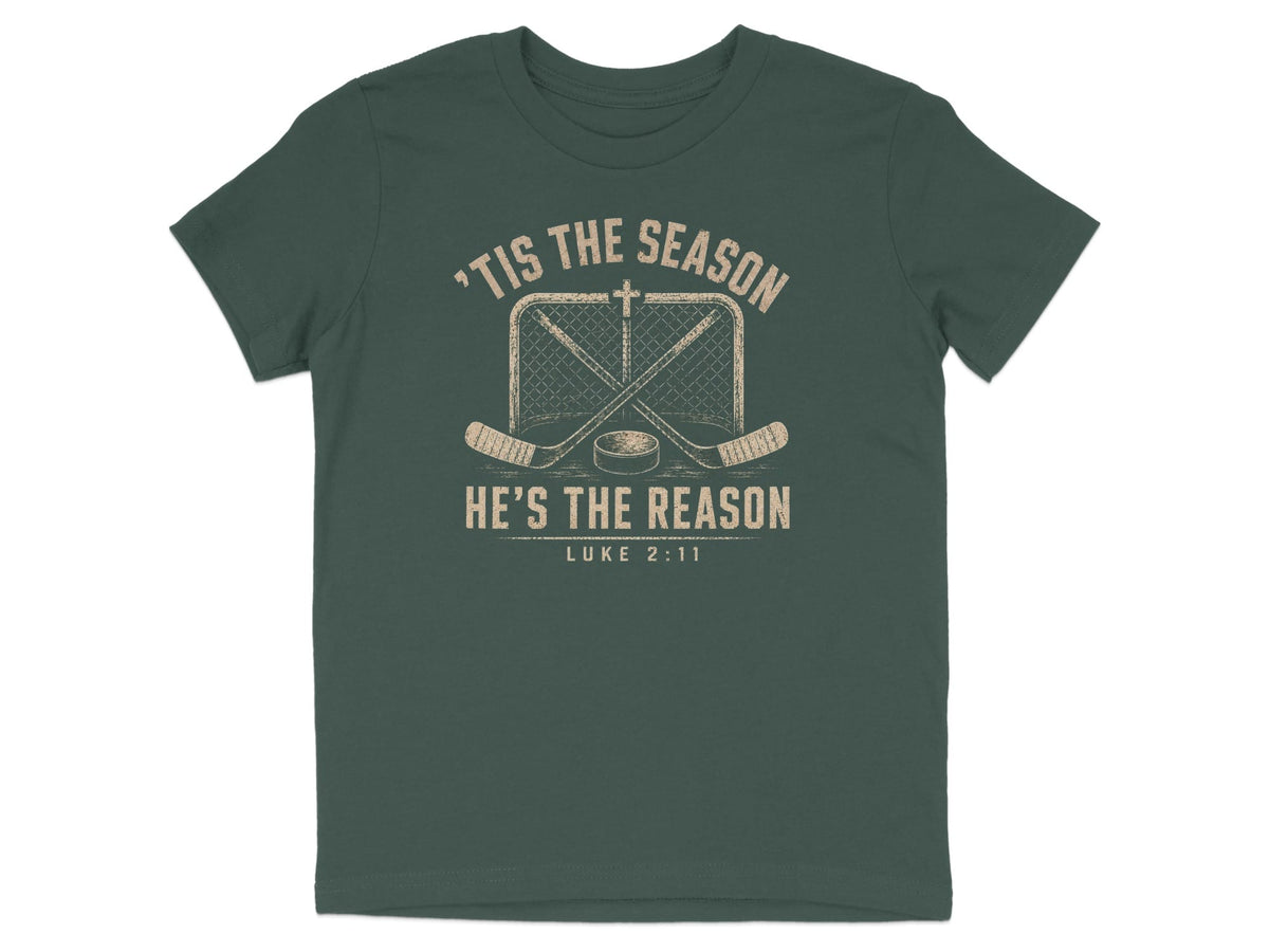'Tis The Season He's The Reason - Hockey Youth T-Shirt