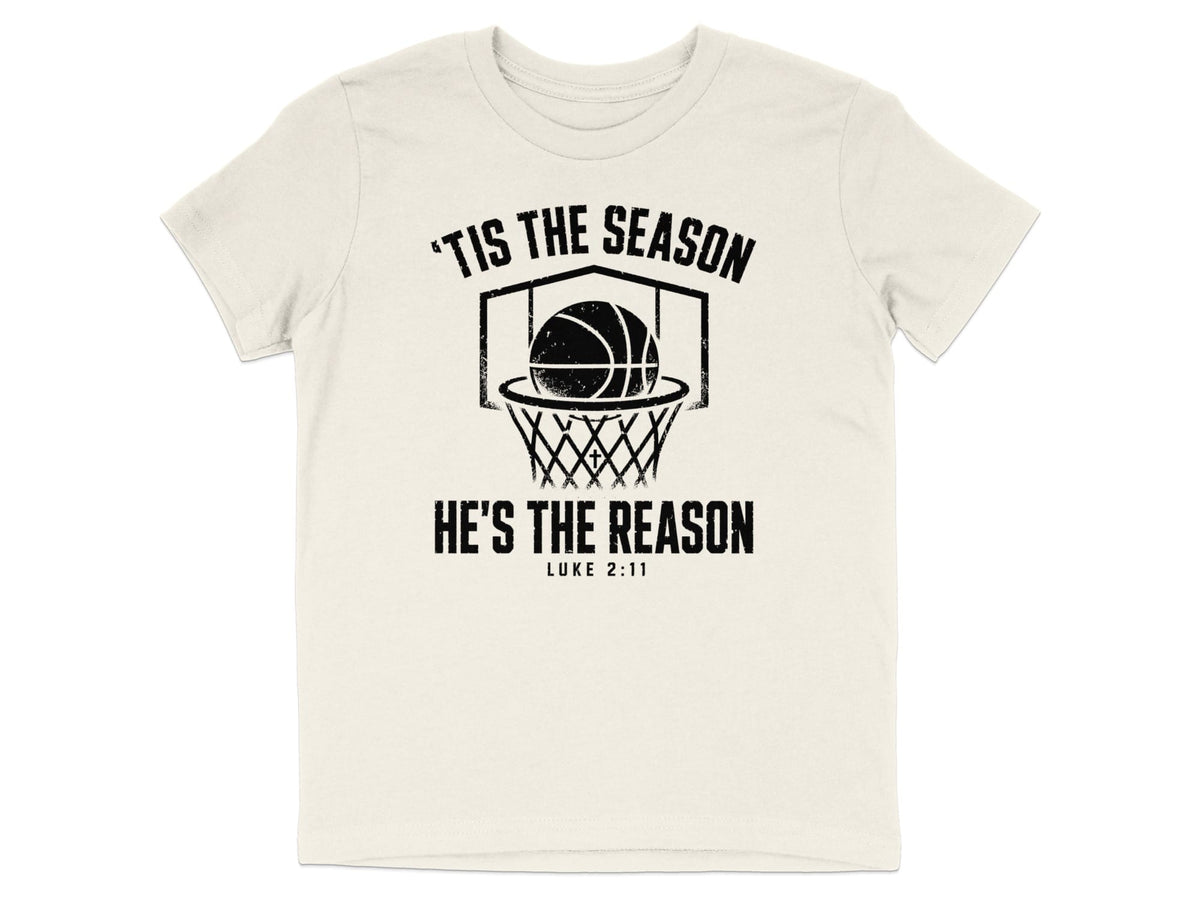 'Tis The Season He's The Reason - Basketball Youth T-Shirt