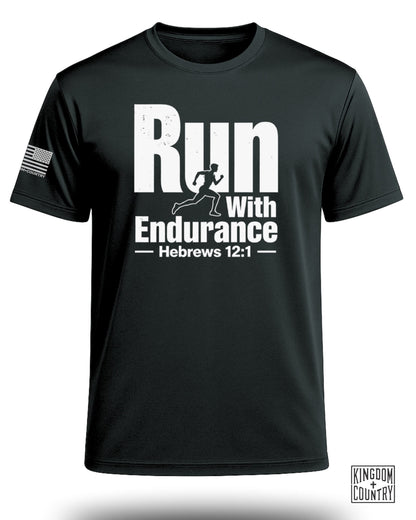 Run With Endurance Hebrews 12:1 Performance Shirt