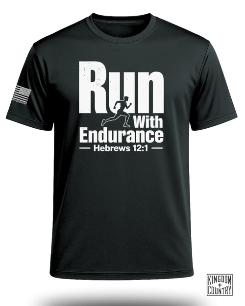 Run With Endurance Hebrews 12:1 Performance Shirt