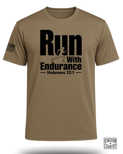 Run With Endurance Hebrews 12:1 Performance Shirt