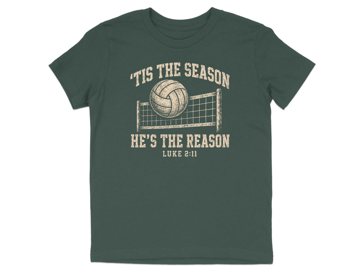 'Tis The Season He's The Reason - Volleyball Youth T-Shirt