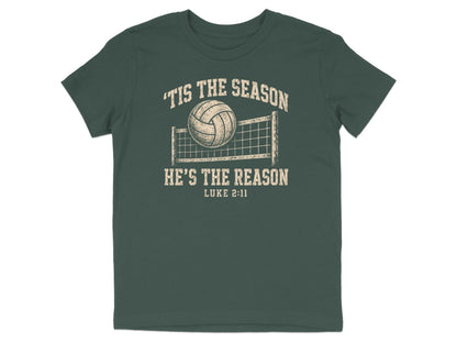 'Tis The Season He's The Reason - Volleyball Youth T-Shirt