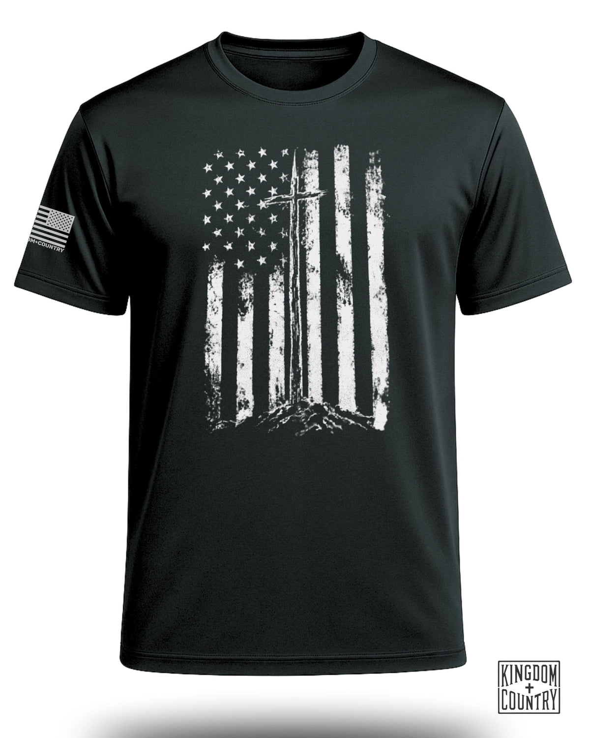 Distressed Vintage USA Flag Performance Shirt