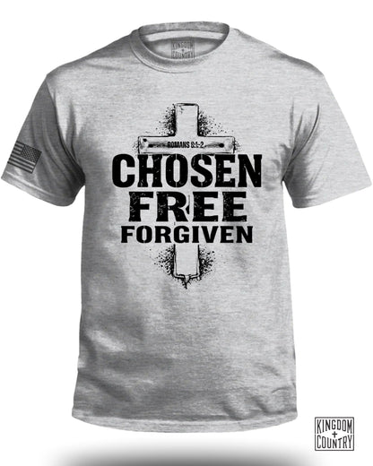 Chosen Free Forgiven Romans 8:1-2 T-Shirt