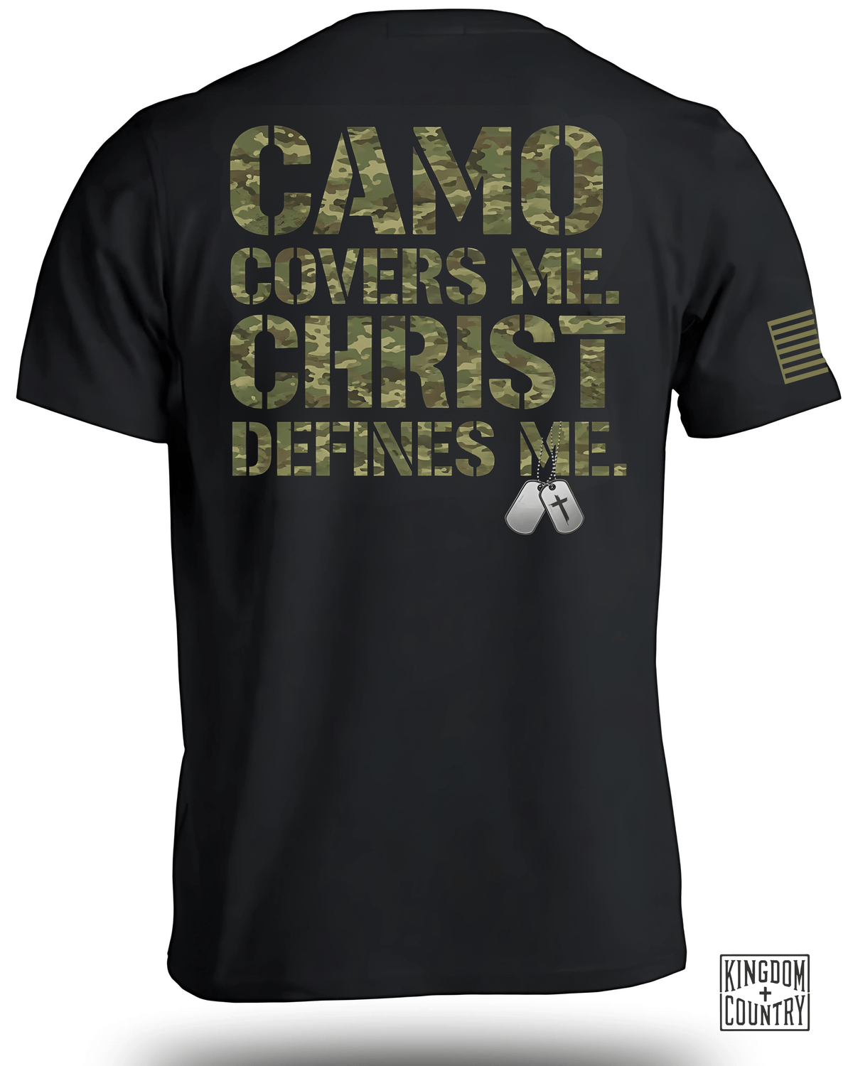 Camo Covers Me Christ Defines Me Christian T-Shirt