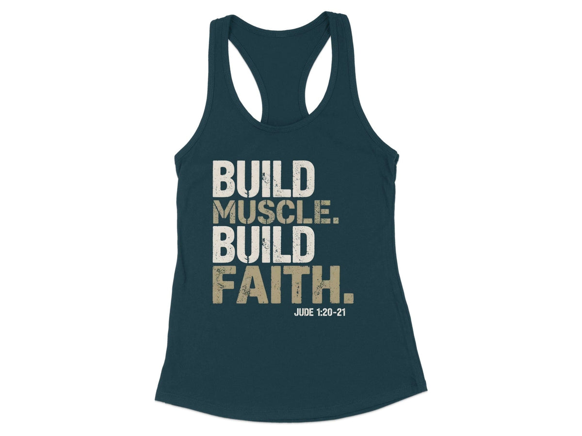 Build Muscle Build Faith Racerback Tank