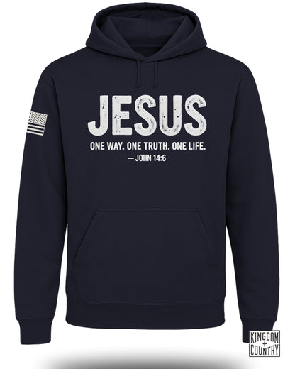 JESUS One Way One Truth One Life Hoodie