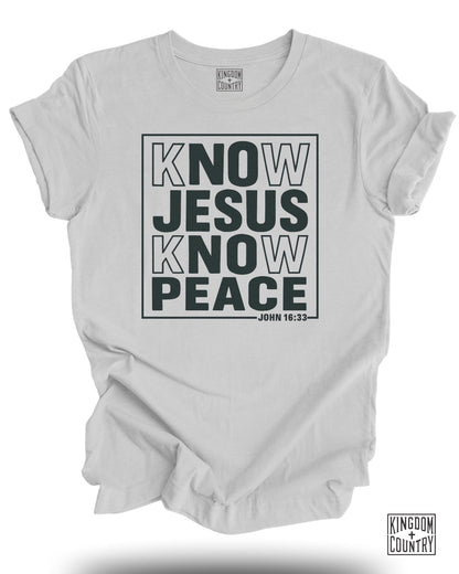 Know Jesus Know Peace John 16 33 T-Shirt