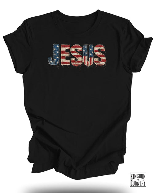Patriotic Jesus American Flag T-Shirt