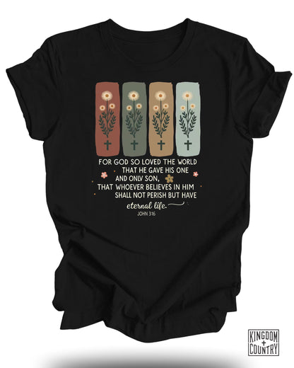 John 3:16 Floral T-Shirt