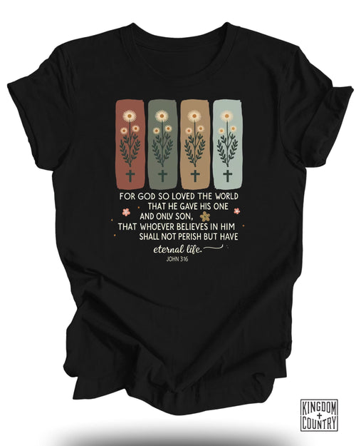 John 3:16 Floral T-Shirt