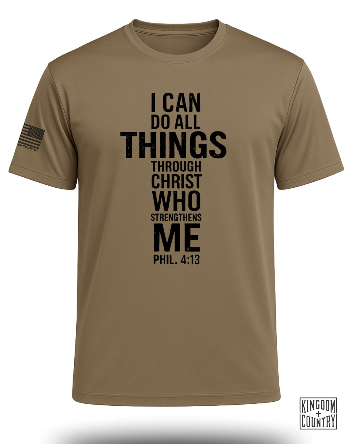 Philippians 4:13 Distressed Cross Performance Shirt