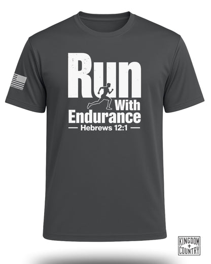 Run With Endurance Hebrews 12:1 Performance Shirt