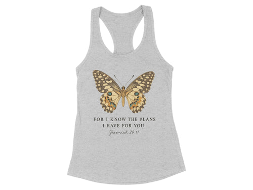 Butterfly Jeremiah 29:11 Racerback Tank