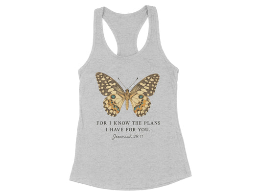 Butterfly Jeremiah 29:11 Racerback Tank