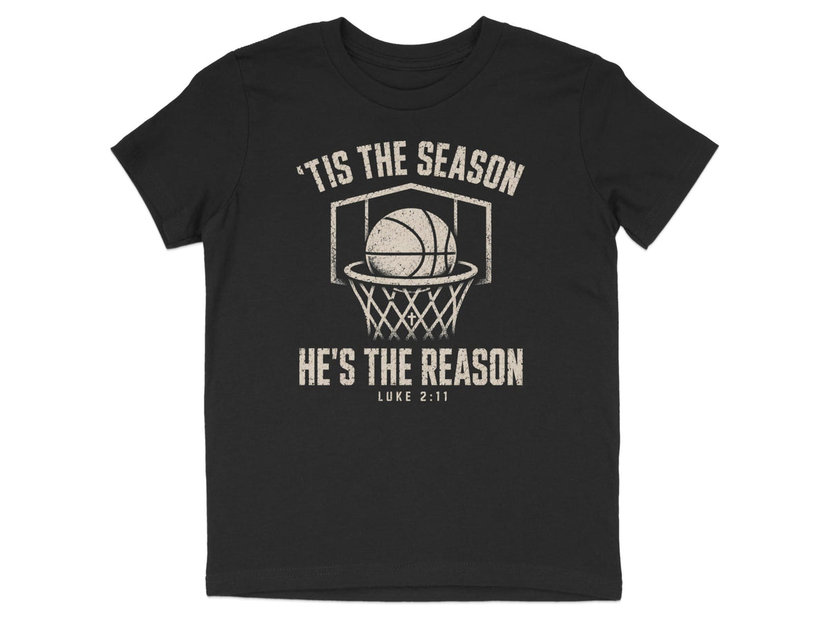 'Tis The Season He's The Reason - Basketball Youth T-Shirt
