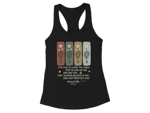 Floral Cross Racerback Tank Top