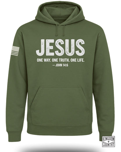 JESUS One Way One Truth One Life Hoodie