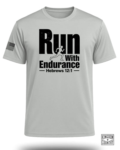 Run With Endurance Hebrews 12:1 Performance Shirt