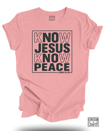 Know Jesus Know Peace John 16 33 T-Shirt