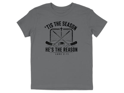 'Tis The Season He's The Reason - Hockey Youth T-Shirt