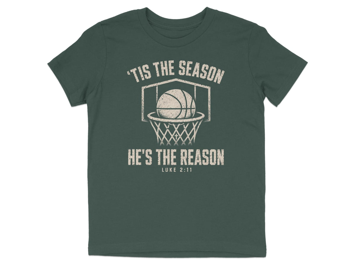 'Tis The Season He's The Reason - Basketball Youth T-Shirt