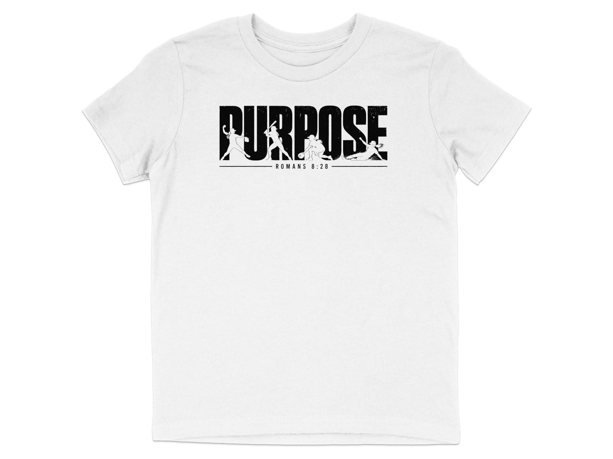 Romans 8:28 Softball Youth T-Shirt
