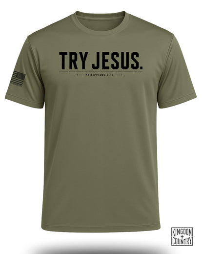 Try Jesus Philippians 4:13 Performance Shirt