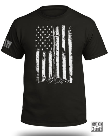 Distressed Patriotic Cross T-Shirt