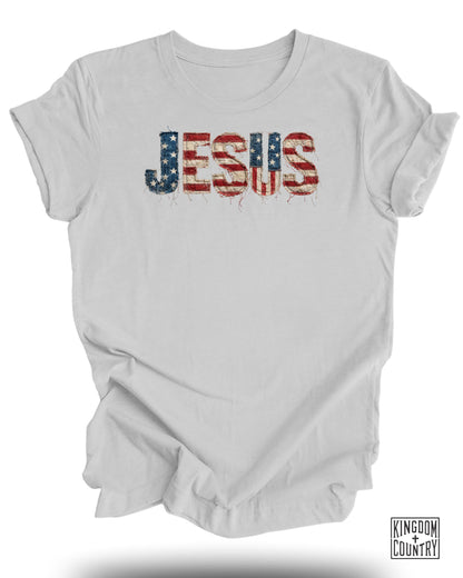 Patriotic Jesus American Flag T-Shirt