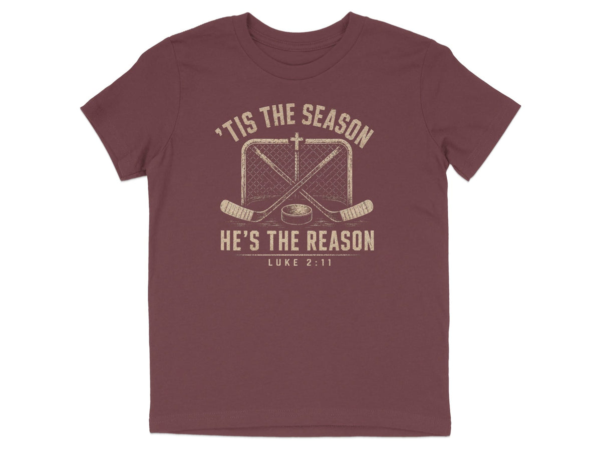 'Tis The Season He's The Reason - Hockey Youth T-Shirt