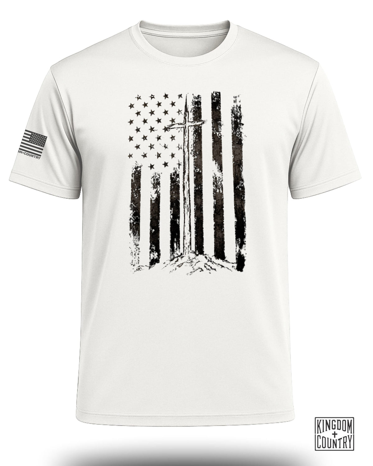 Distressed Vintage USA Flag Performance Shirt