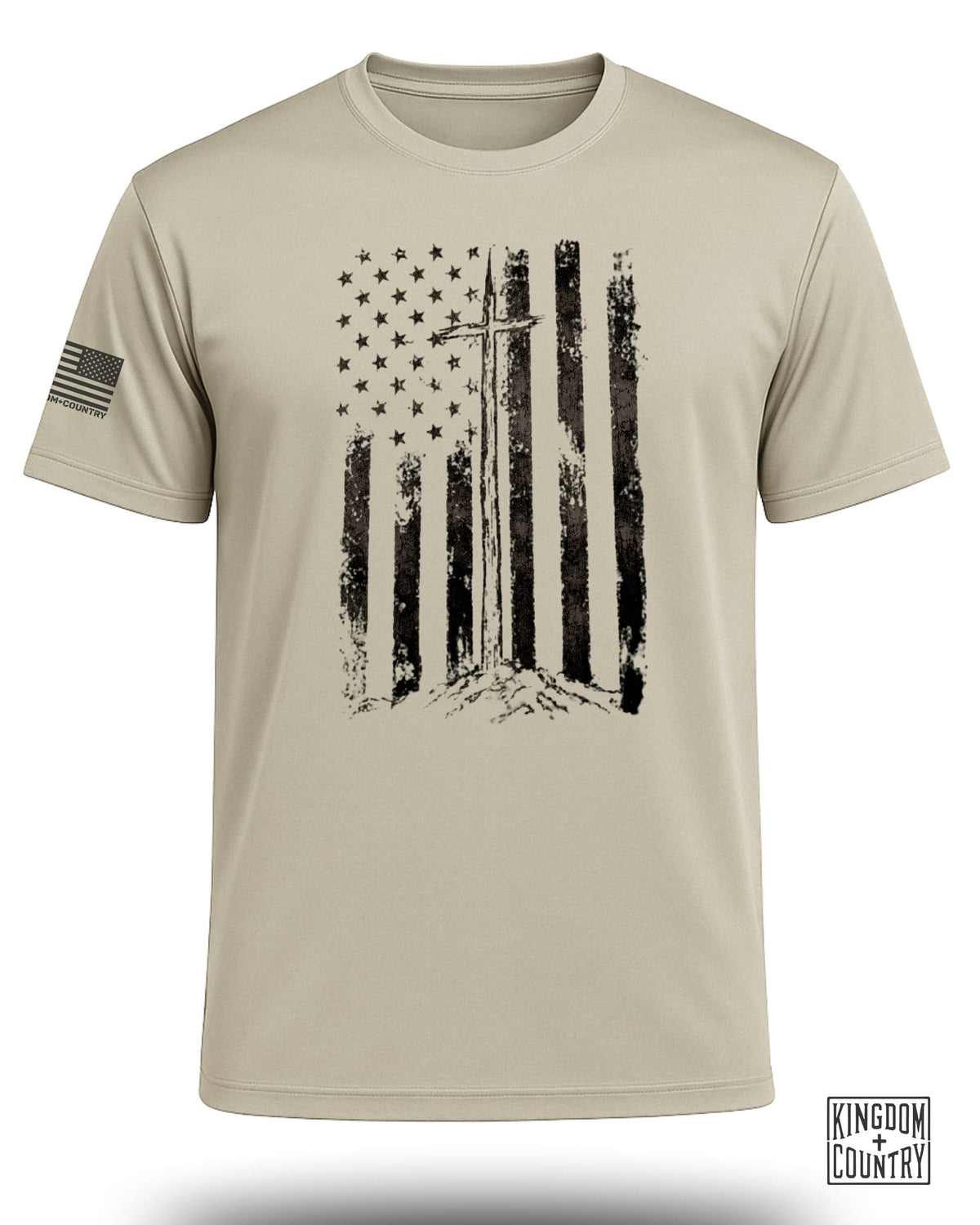 Distressed Vintage USA Flag Performance Shirt
