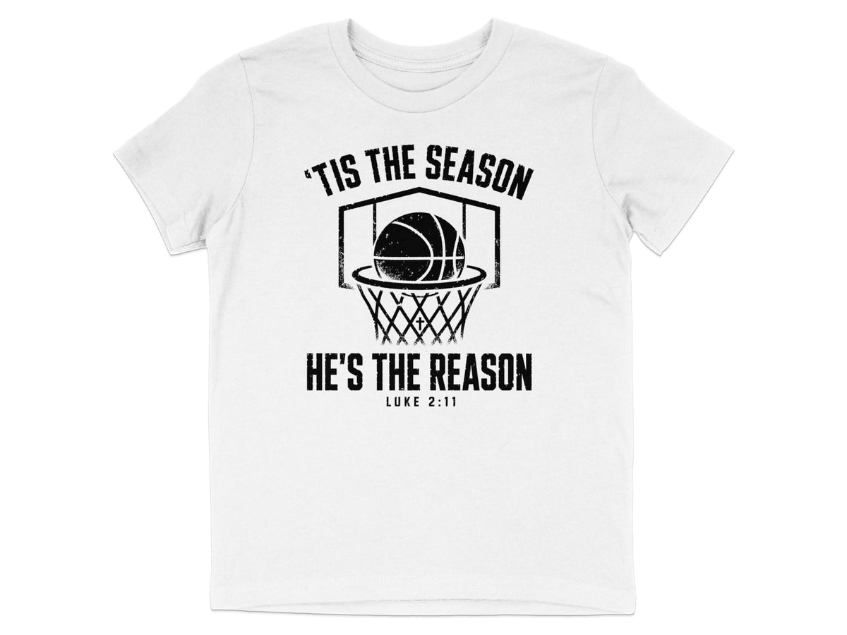'Tis The Season He's The Reason - Basketball Youth T-Shirt